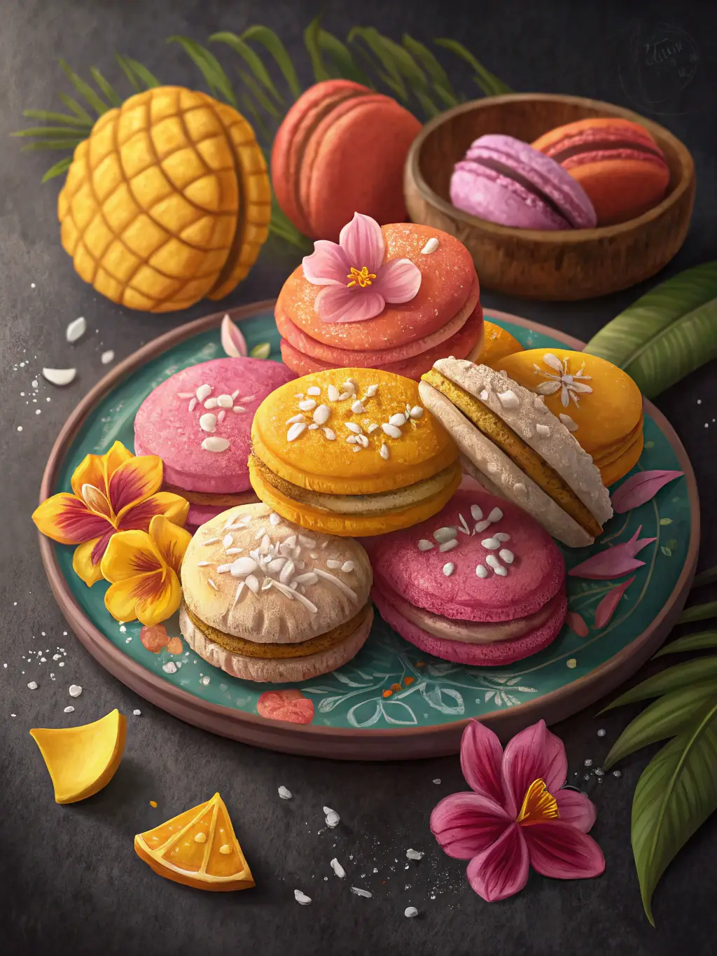 A selection of cookies and biscuits, showcasing different shapes, sizes, and flavors, representing the variety and versatility of the cookies category.
